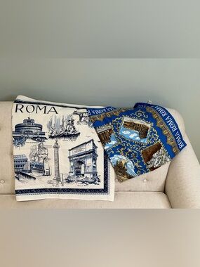 Rome Souvenir Scarf & Pennant | Set Of 2 | Excellent Condition